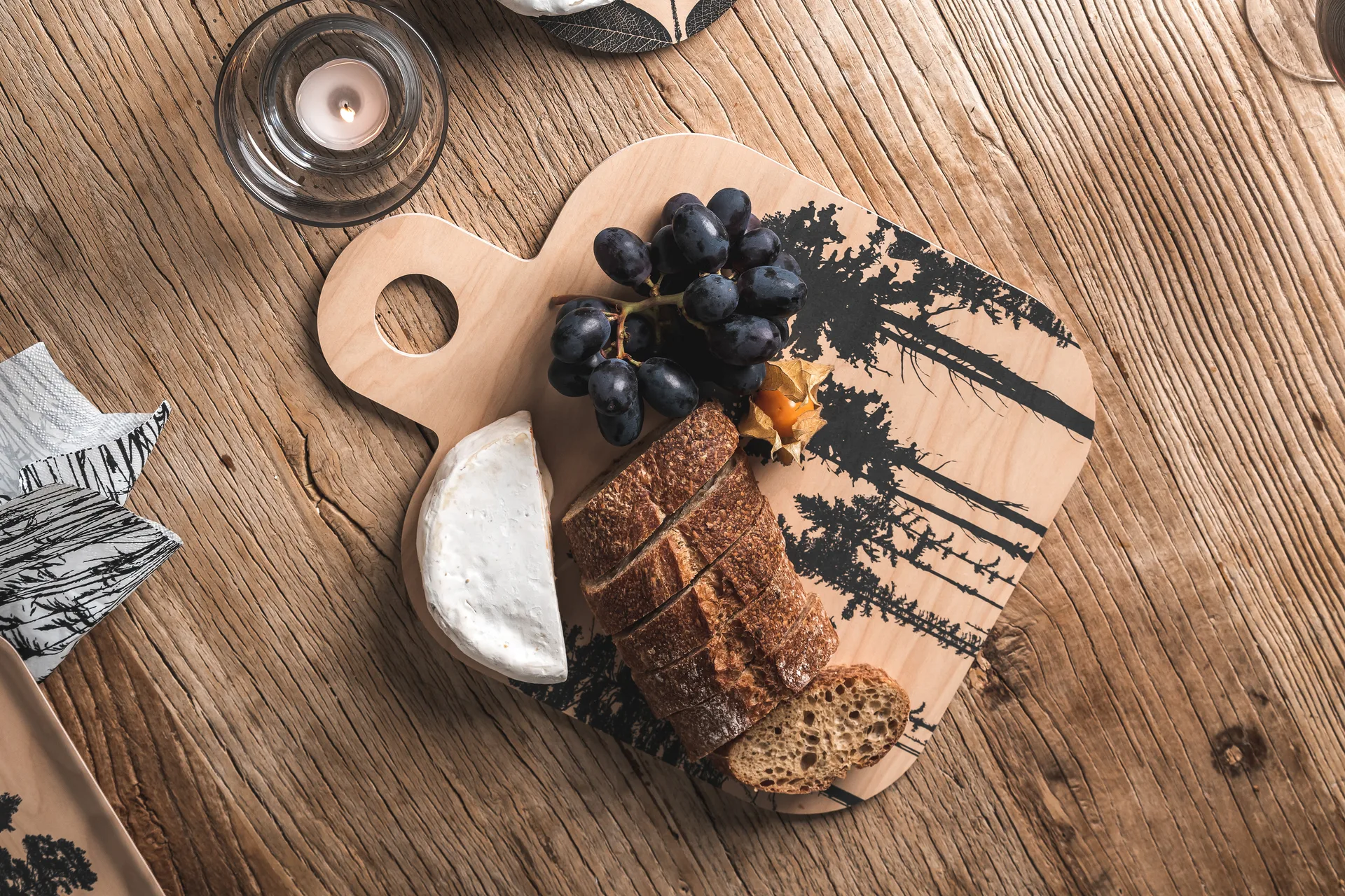 Tábua de cortar Forest 25x32 cm, Preto-natural Muurla