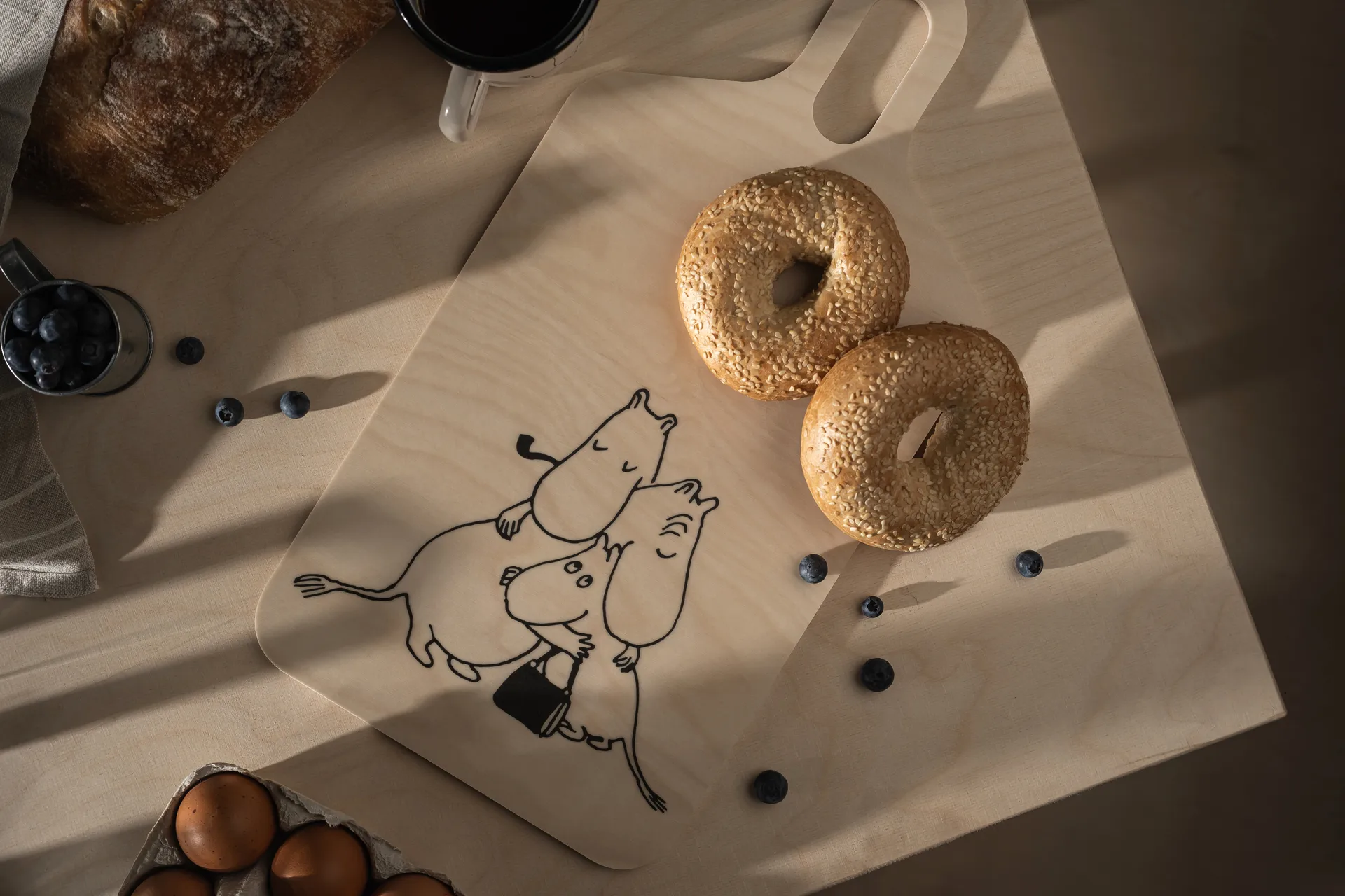 Tábua de cortar Mumin 80 23x44 cm, Branco Muurla