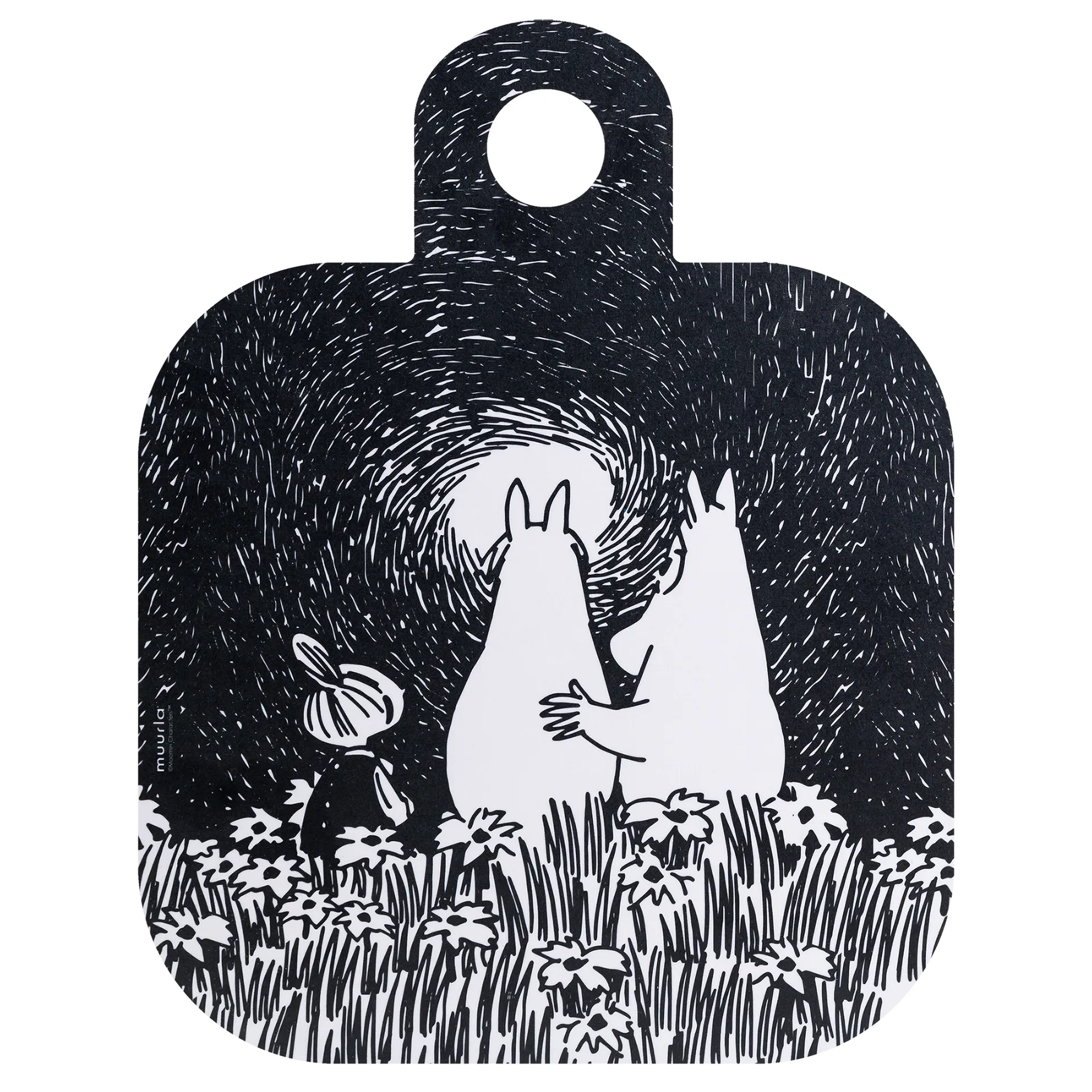 Tabuleiro Friendship Chop & Serve 25x32 cm, preto-rosa Muurla