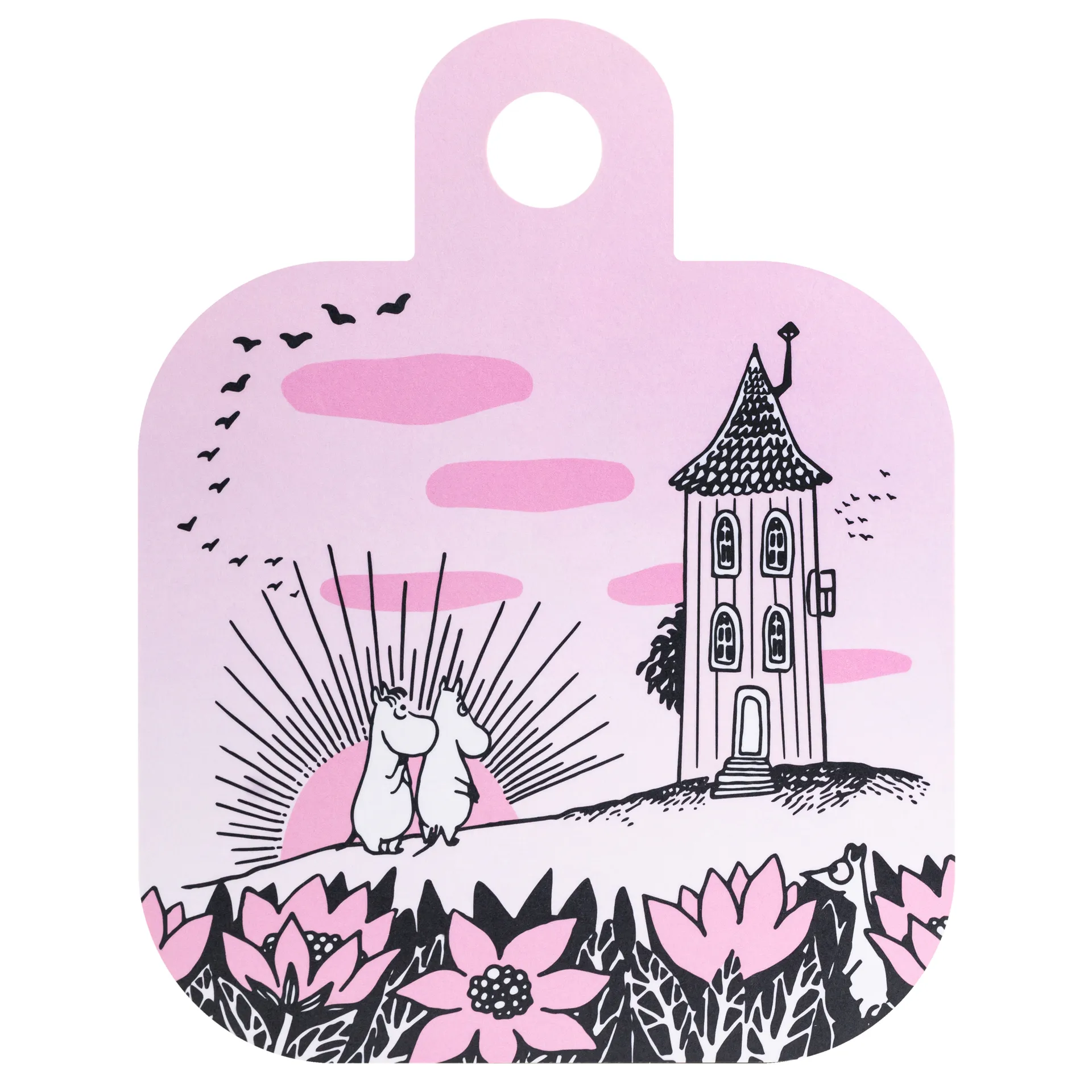 Tabuleiro Friendship Chop & Serve 25x32 cm, preto-rosa Muurla