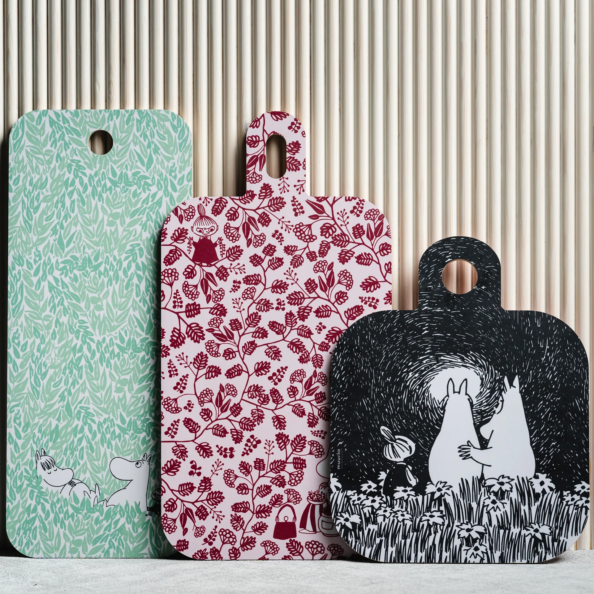 Tabuleiro Friendship Chop & Serve 25x32 cm, preto-rosa Muurla