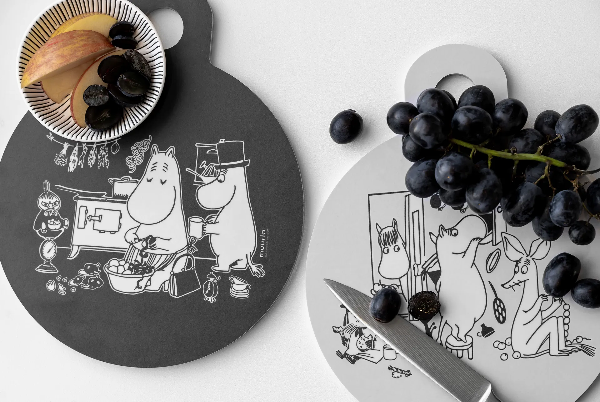 Tabuleiro In the Kitchen Chop & Serve Ø20 cm, Preto Muurla