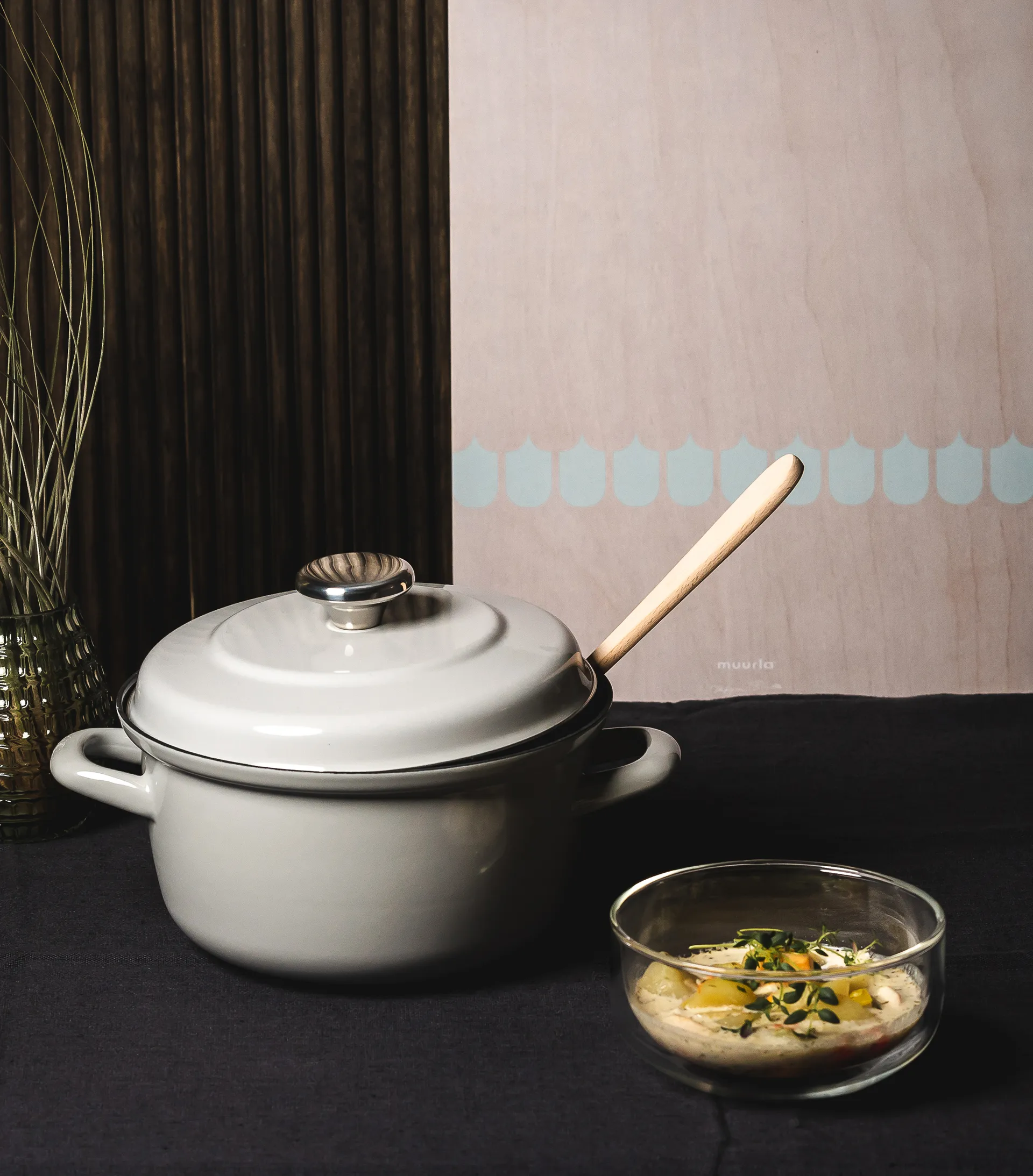 Tabuleiro Vappu Chop & Serve 30x44 cm, Bétula-Verde Muurla