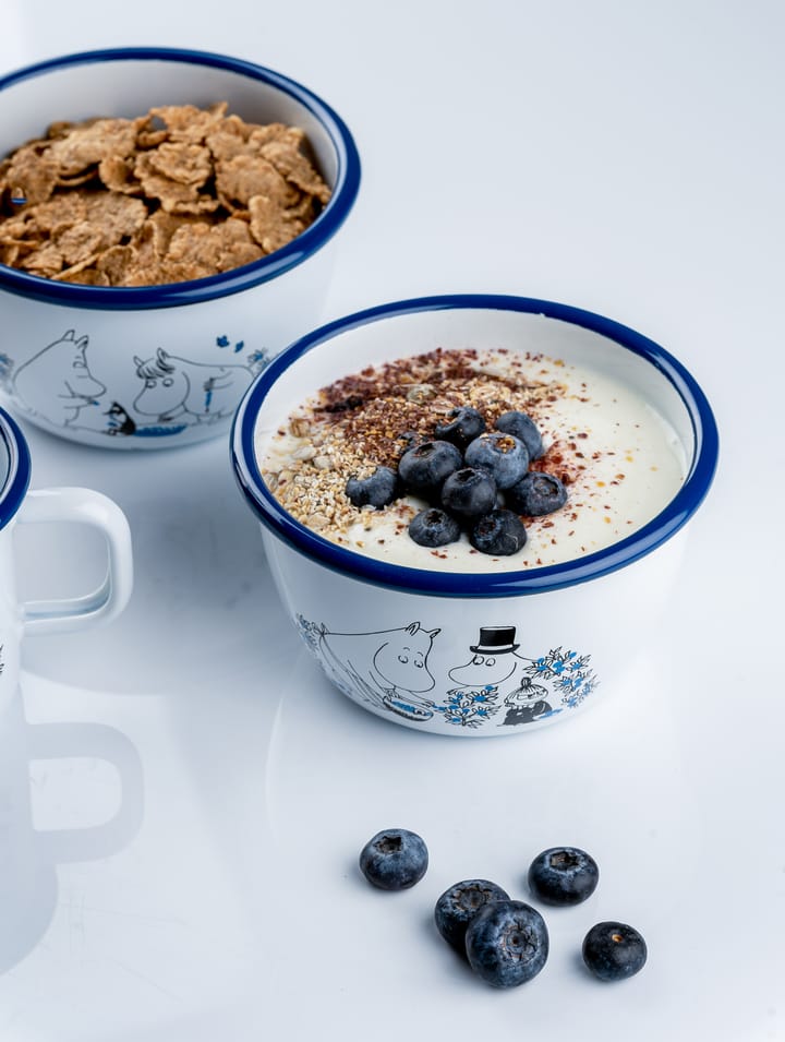Tigela esmalte Blueberries 60 cl, Branco Muurla