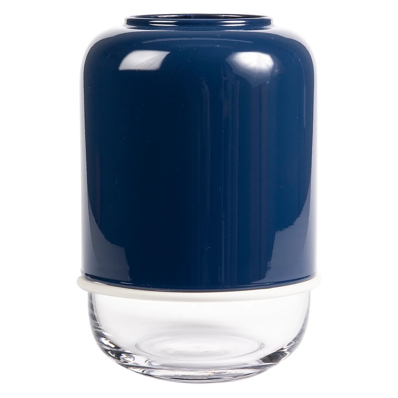 Vaso ajustável Capsule 18-28 cm, Azul marinho-transparente Muurla