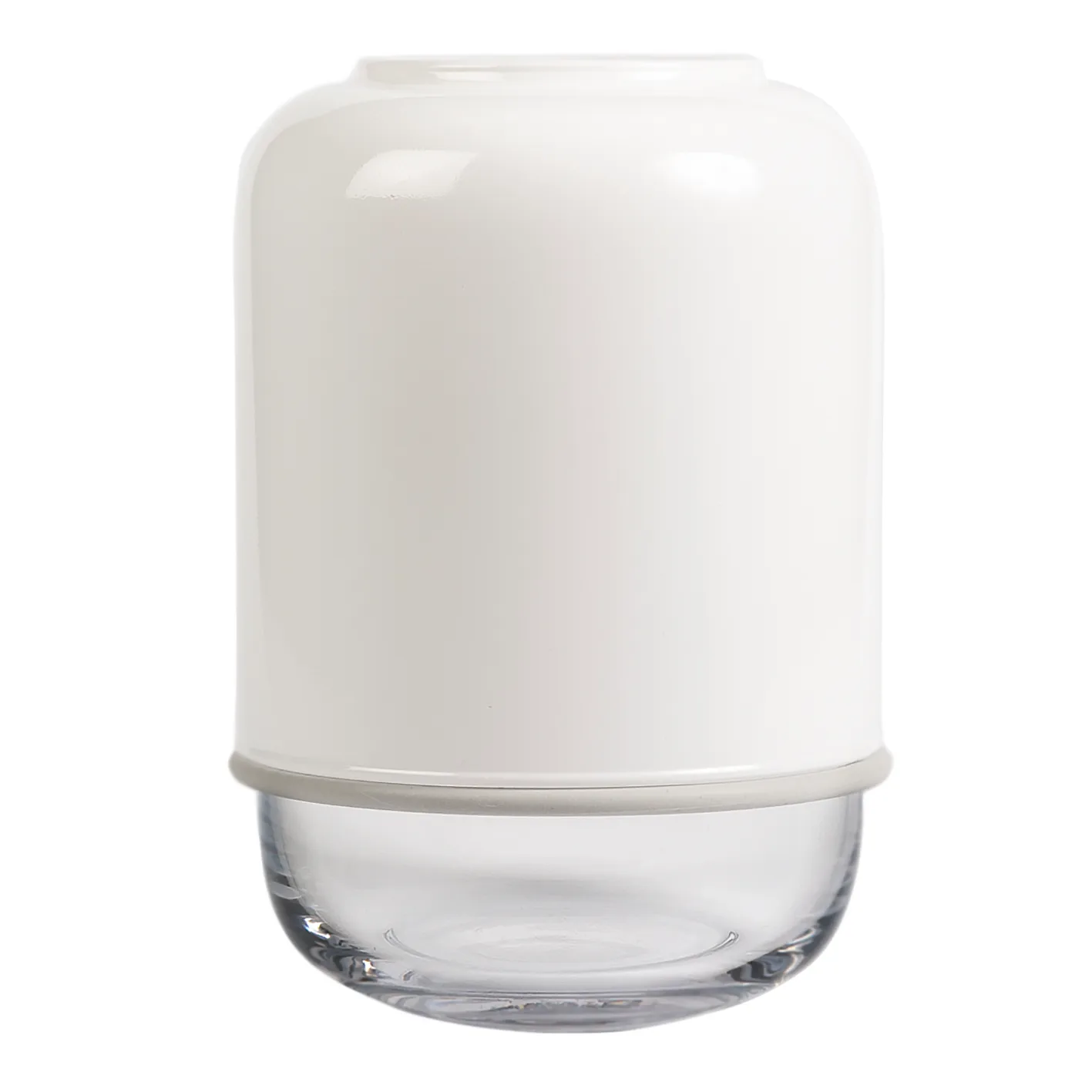 Vaso ajustável Capsule 18-28 cm, branco-transparente Muurla