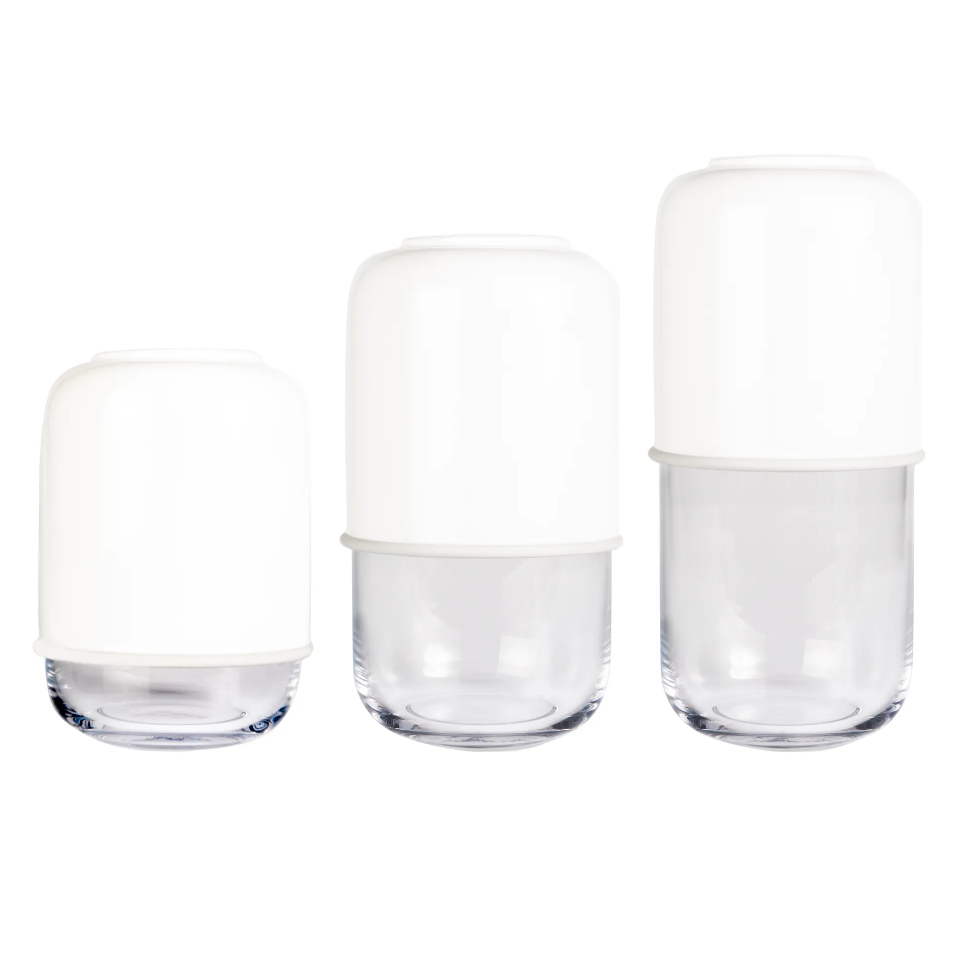 Vaso ajustável Capsule 18-28 cm, branco-transparente Muurla