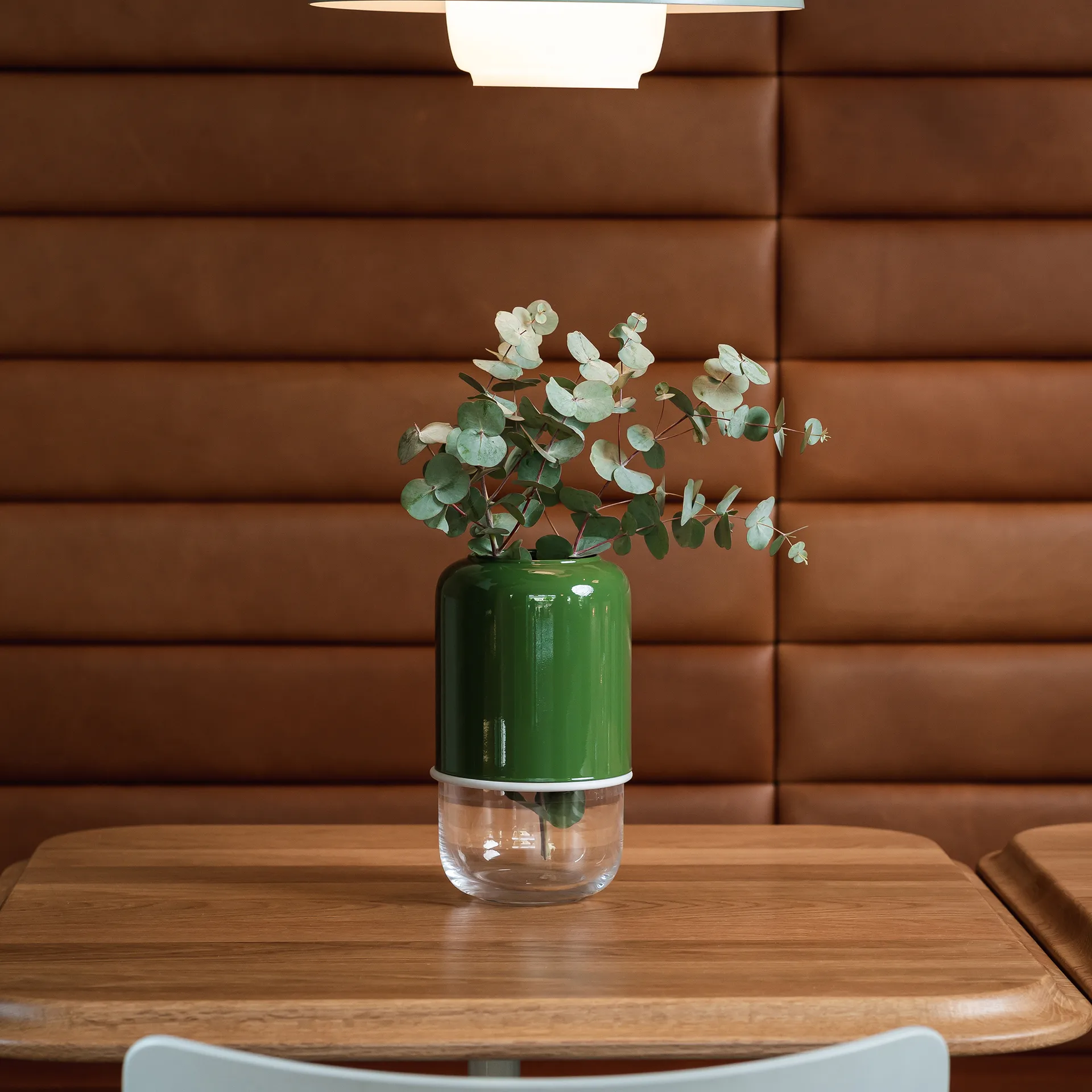 Vaso ajustável Capsule 18-28 cm, verde-transparente Muurla