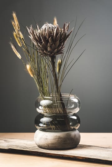 Vaso/lanterna Bagel 22 cm - cinza - Muurla