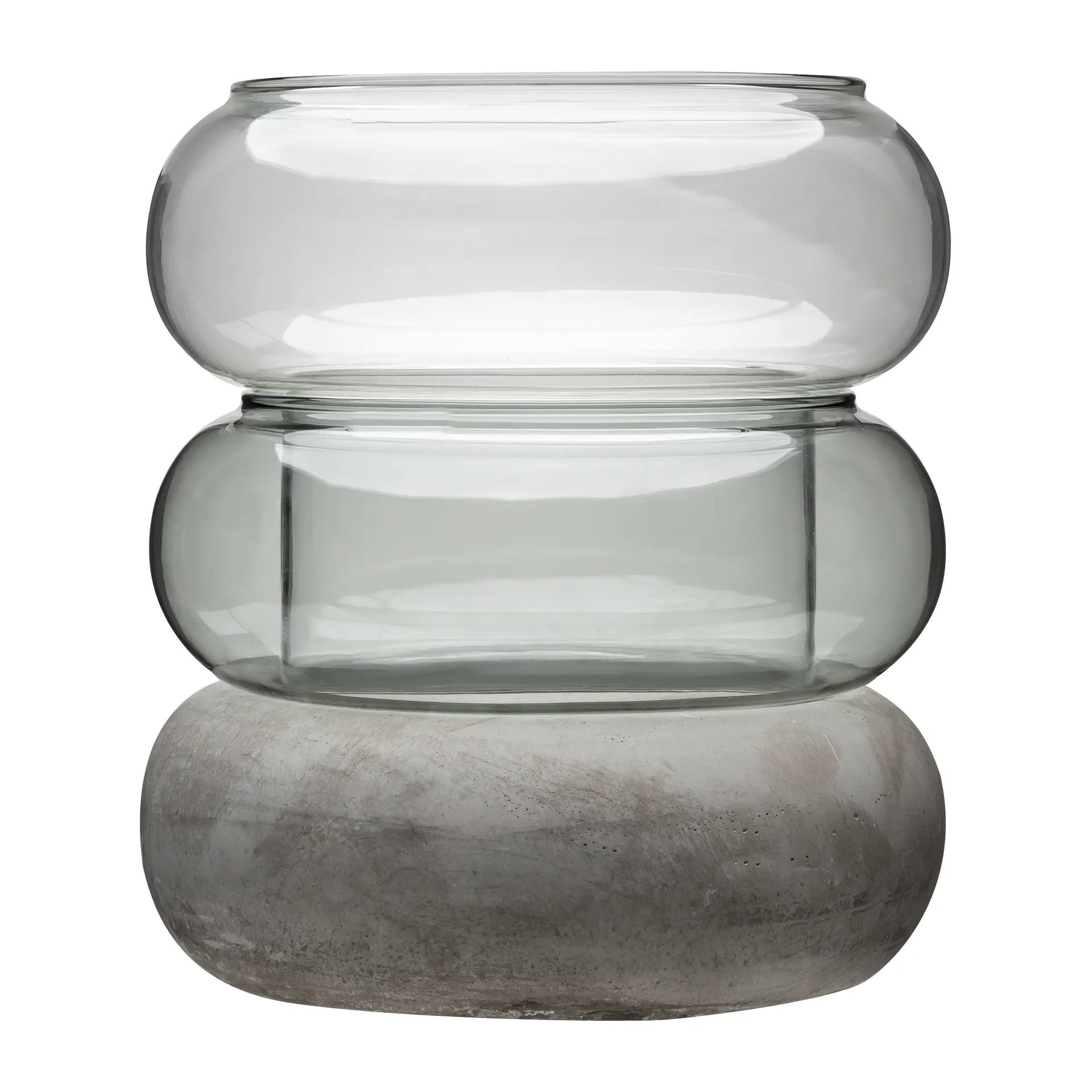 Vaso/lanterna Bagel 22 cm, cinza Muurla