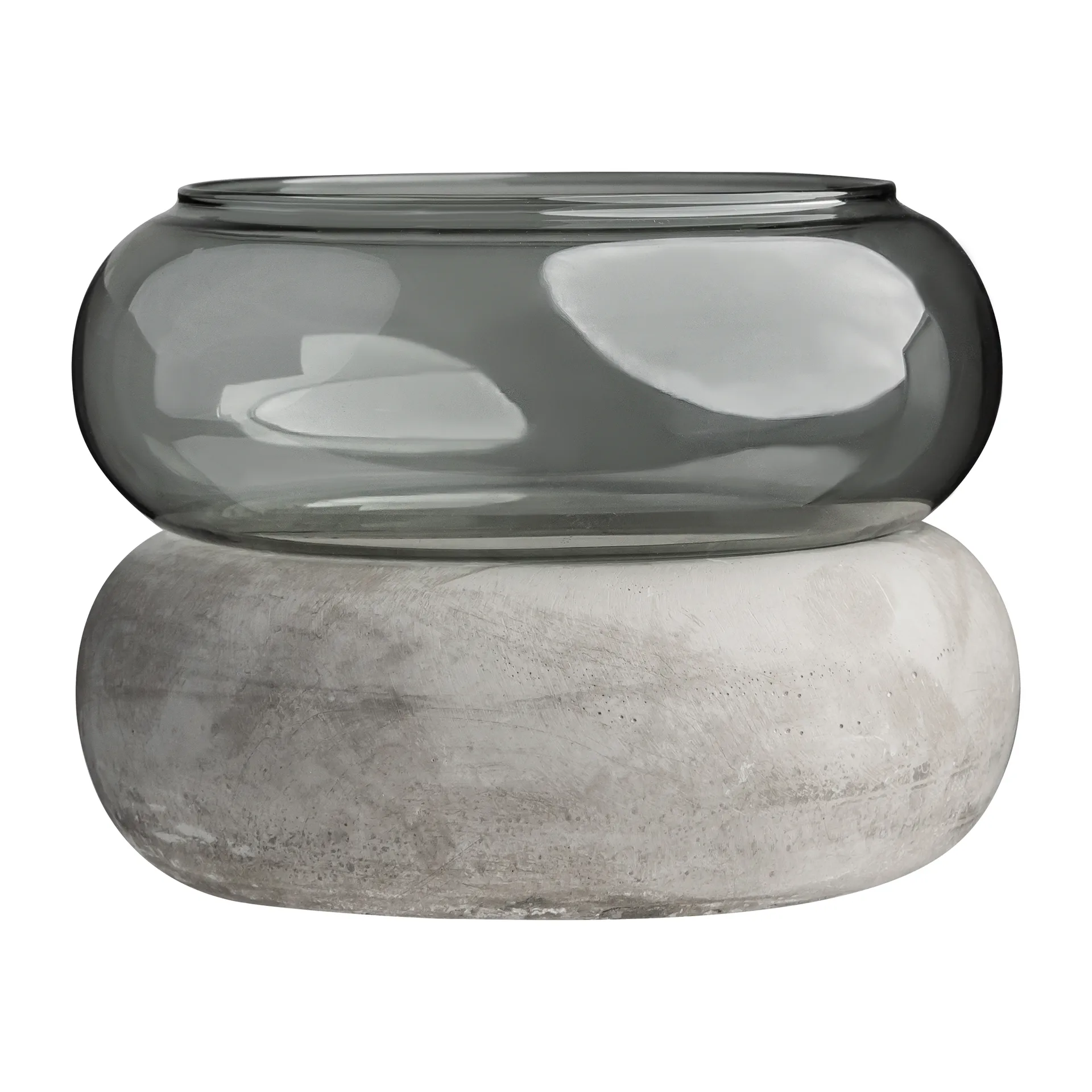 Vaso/lanterna Bagel 22 cm, cinza Muurla