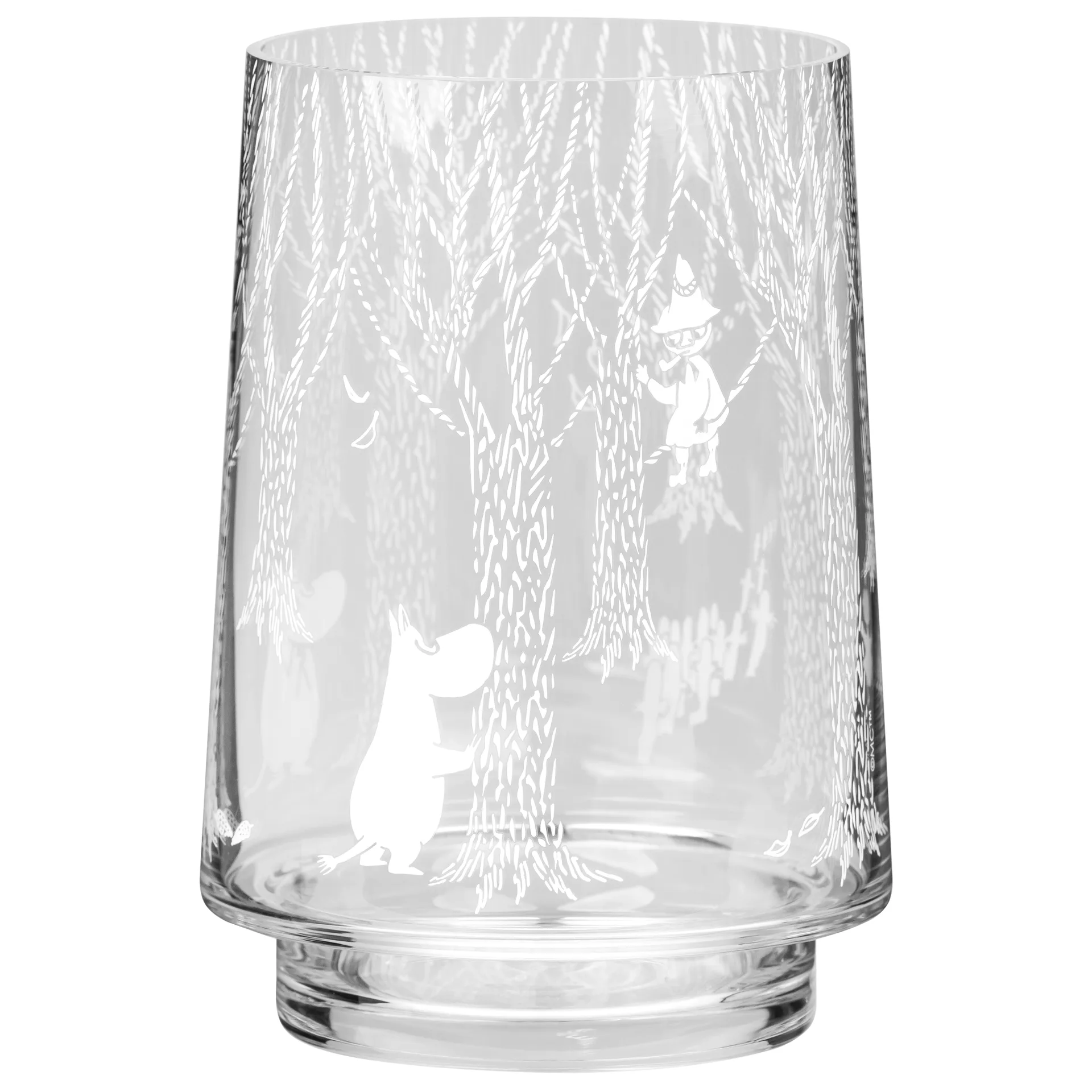 Vaso/lanterna In the Woods 20 cm, transparente-branco Muurla