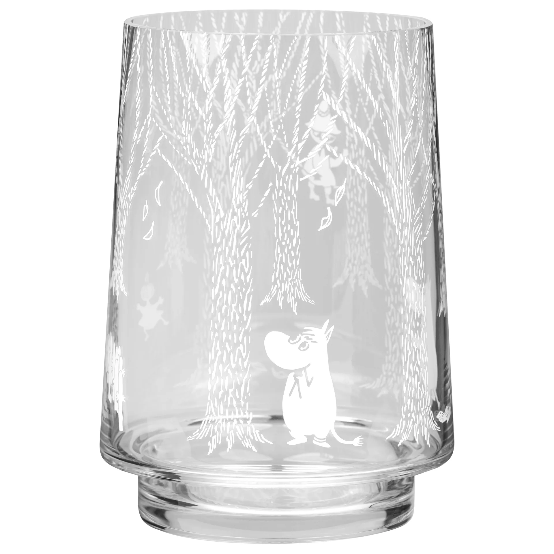 Vaso/lanterna In the Woods 20 cm, transparente-branco Muurla