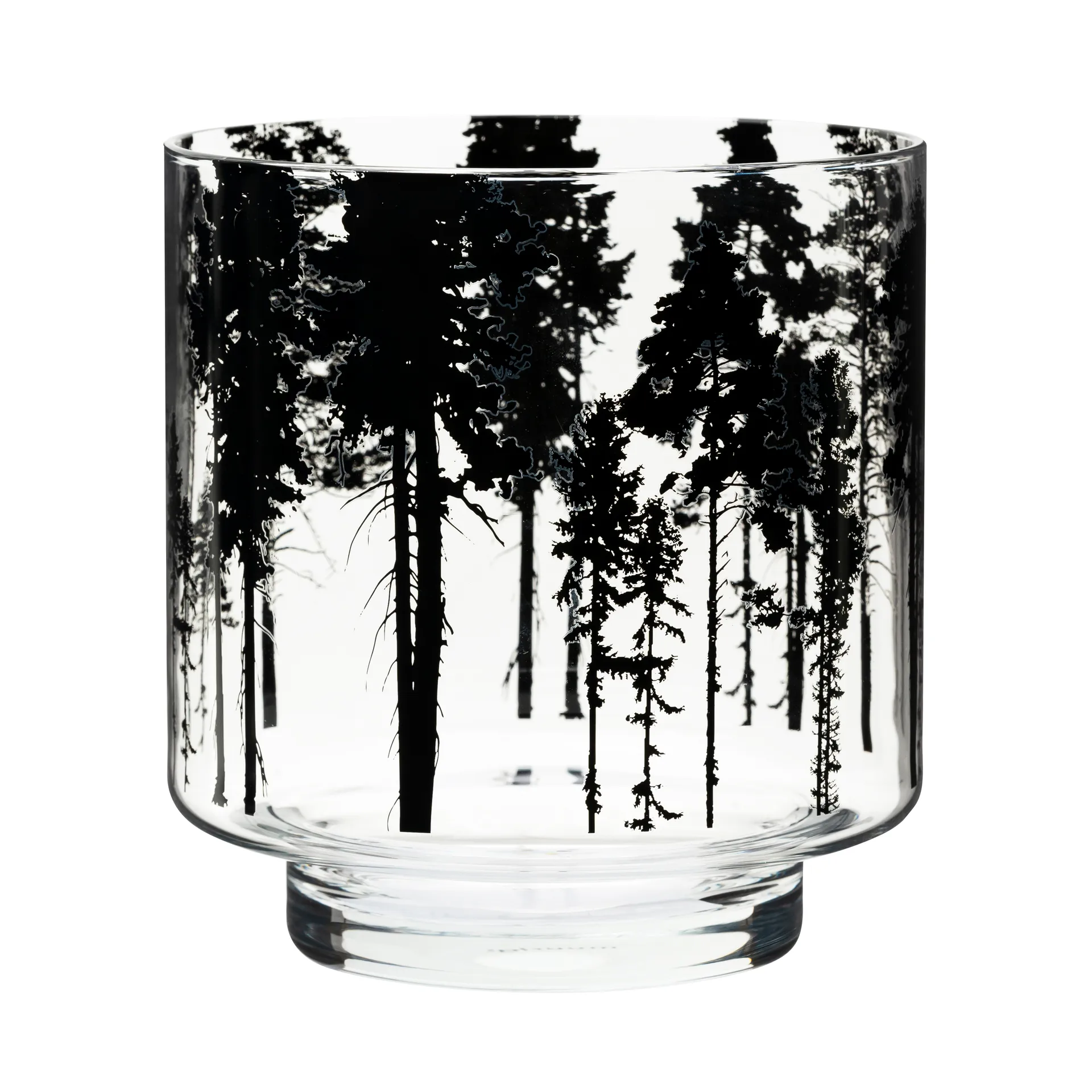 Vaso/lanterna Nordic The Forest 17 cm, transparente-preto Muurla