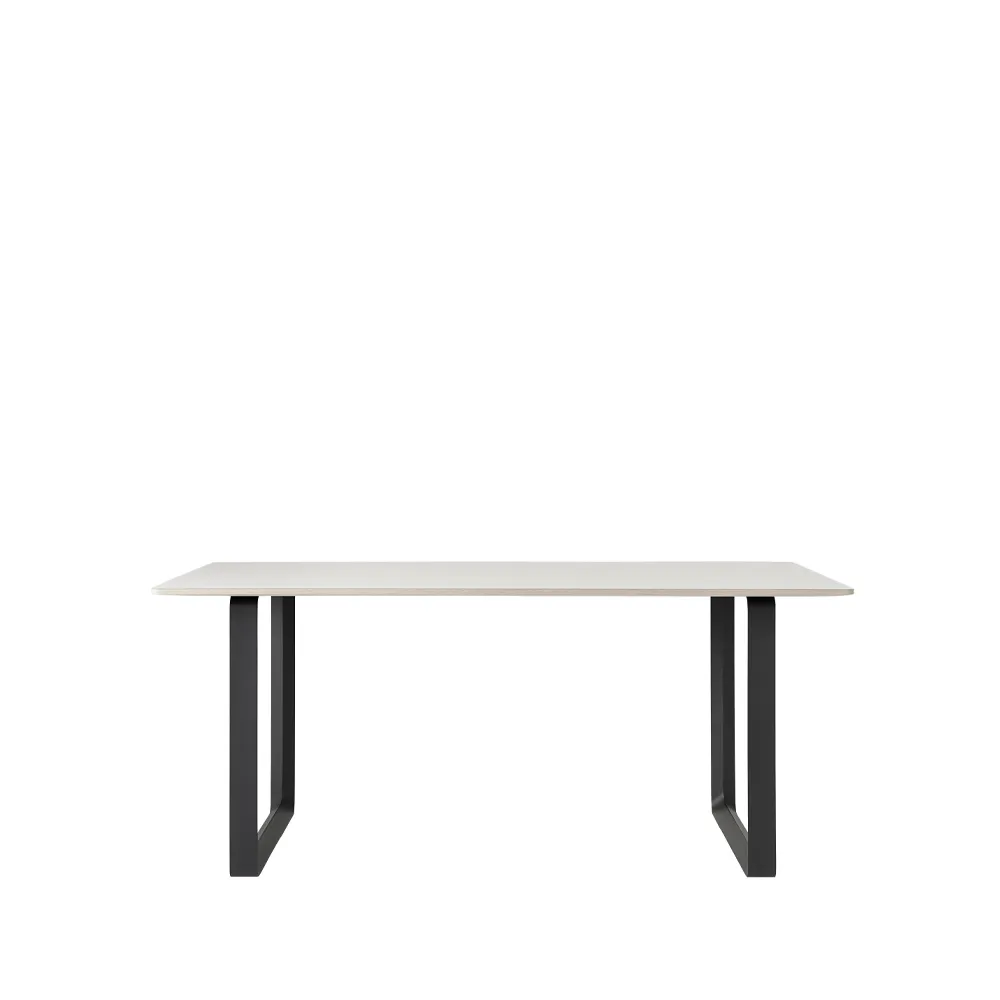 70/70 mesa de jantar 170x85 cm, branco laminado-compensado-preto Muuto