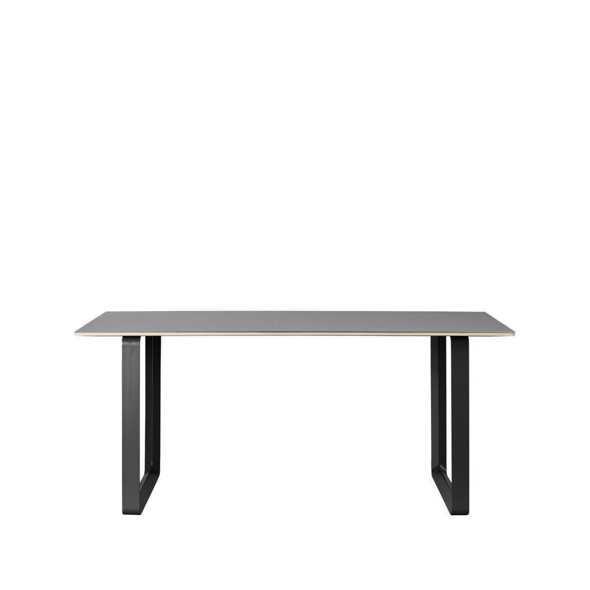 70/70 mesa de jantar 170x85 cm, óleo de linhaça preto-compensado-preto Muuto