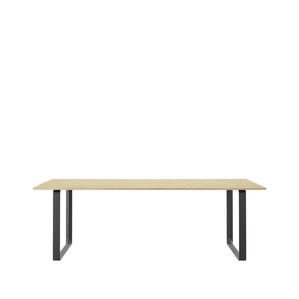 70/70 mesa de jantar 225x90 cm, Carvalho sólido-preto Muuto