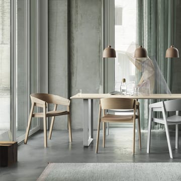 70/70 mesa de jantar 225x90 cm - Folheado de carvalho-compensado-cinzento - Muuto