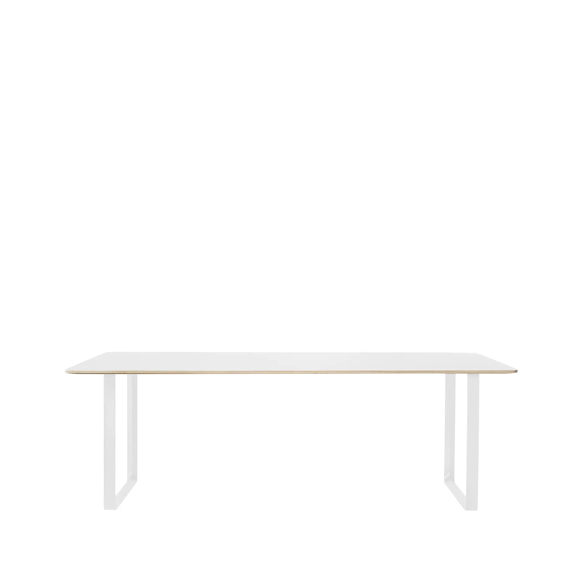70/70 mesa de jantar 255x108 cm, Branco laminado-compensado-branco  Muuto