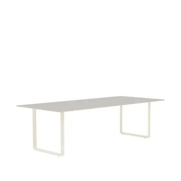 70/70 mesa de jantar 255x108 cm - óleo de linhaça cinzento-compensado-areia - Muuto