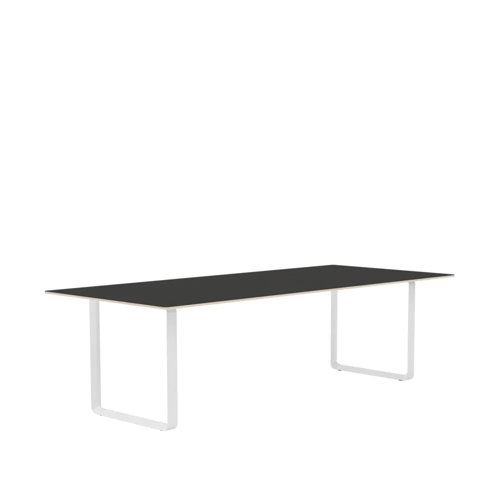 70/70 mesa de jantar 255x108 cm, Óleo de linhaça-Compensado-Branco Muuto