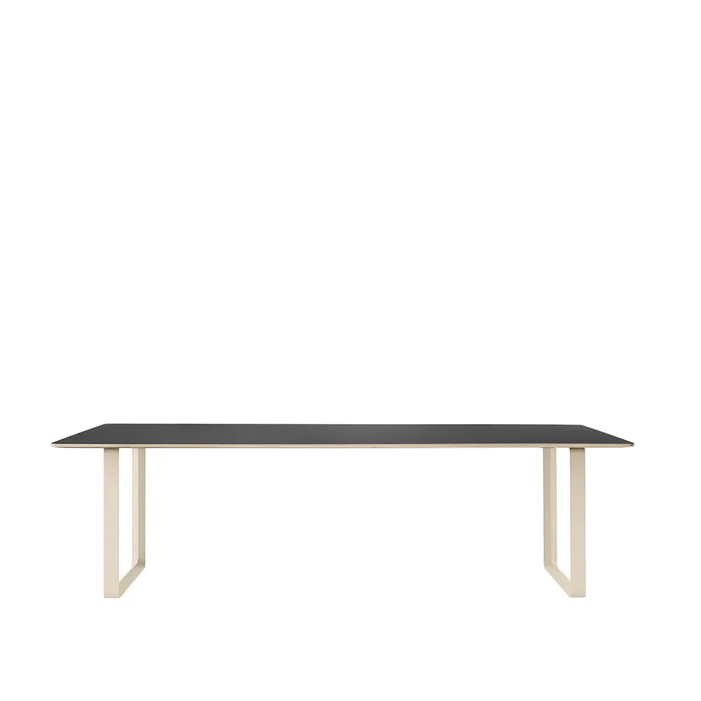 70/70 mesa de jantar 255x108 cm, Óleo de linhaça preto-Compensado-areia Muuto