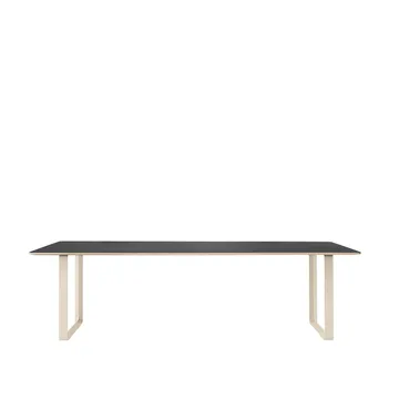 70/70 mesa de jantar 255x108 cm - Óleo de linhaça preto-Compensado-areia - Muuto