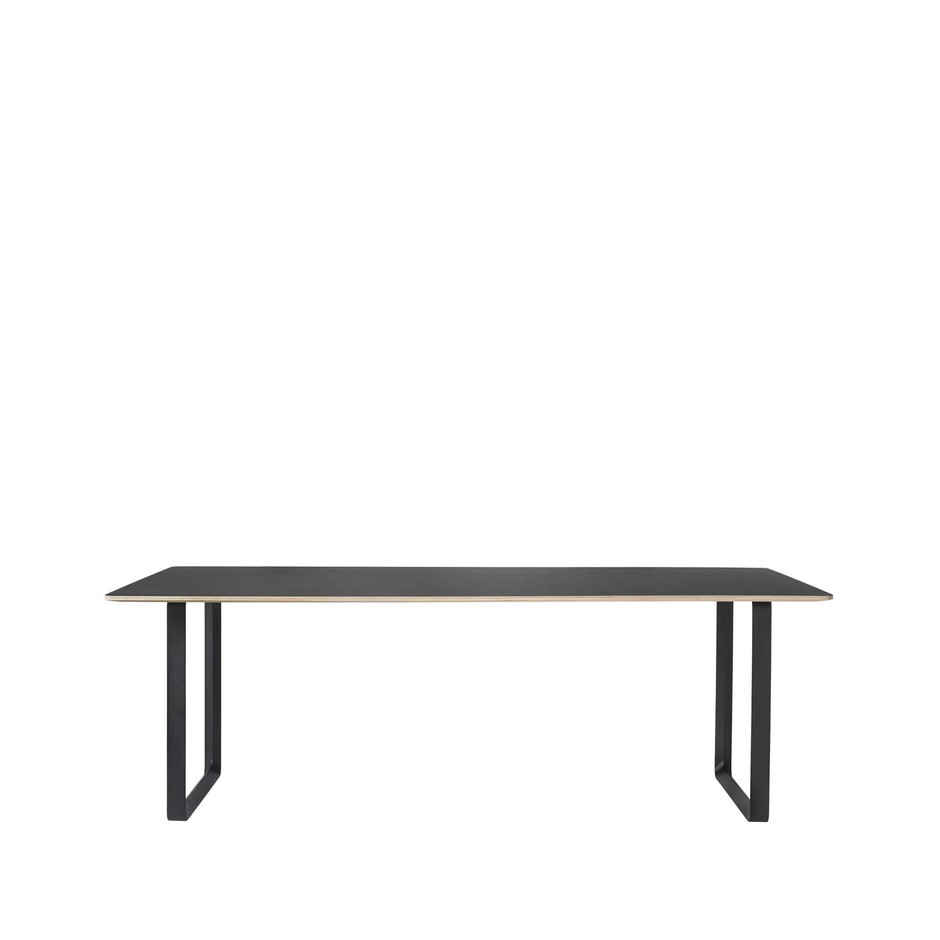 70/70 mesa de jantar 255x108 cm, óleo de linhaça preto-compensado-preto Muuto