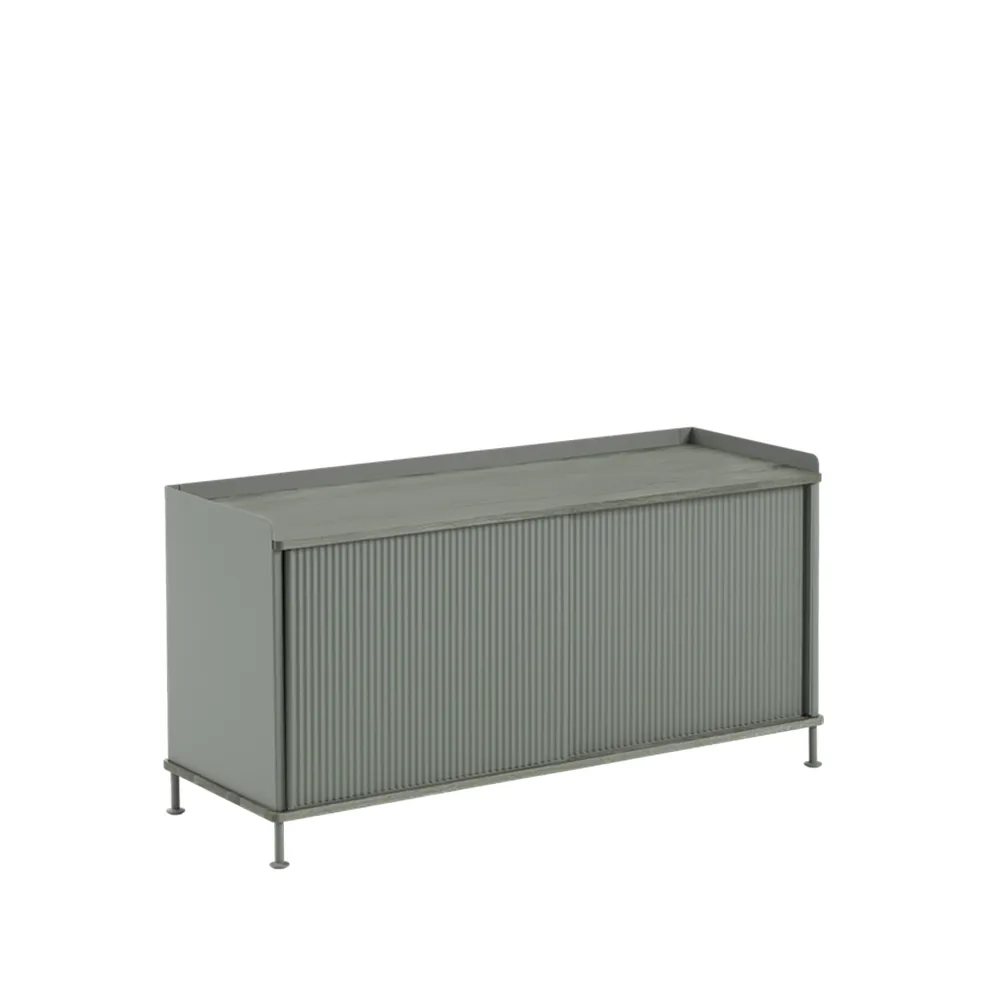 Aparador Enfold Low, Metal-verde dusty Muuto