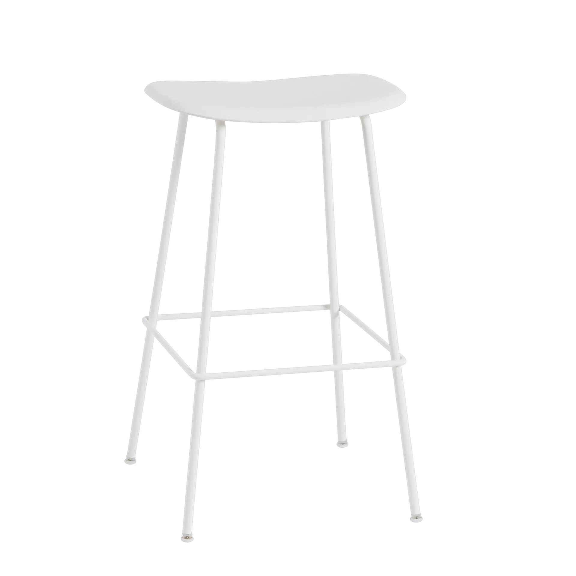 Banco alto Fiber Tube 75 Cm, Branco Muuto