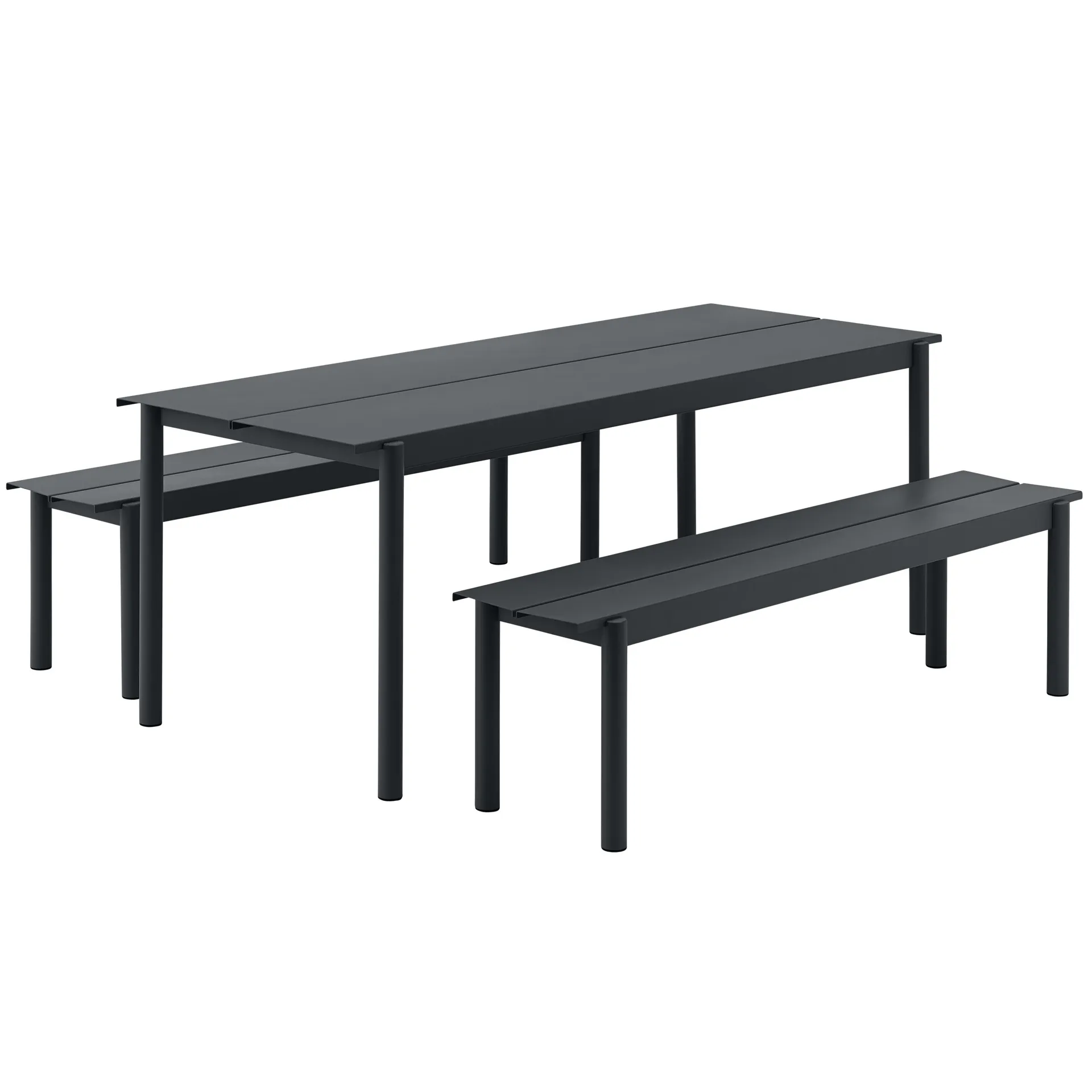 Banco de aço Linear 170 cm, Black Muuto
