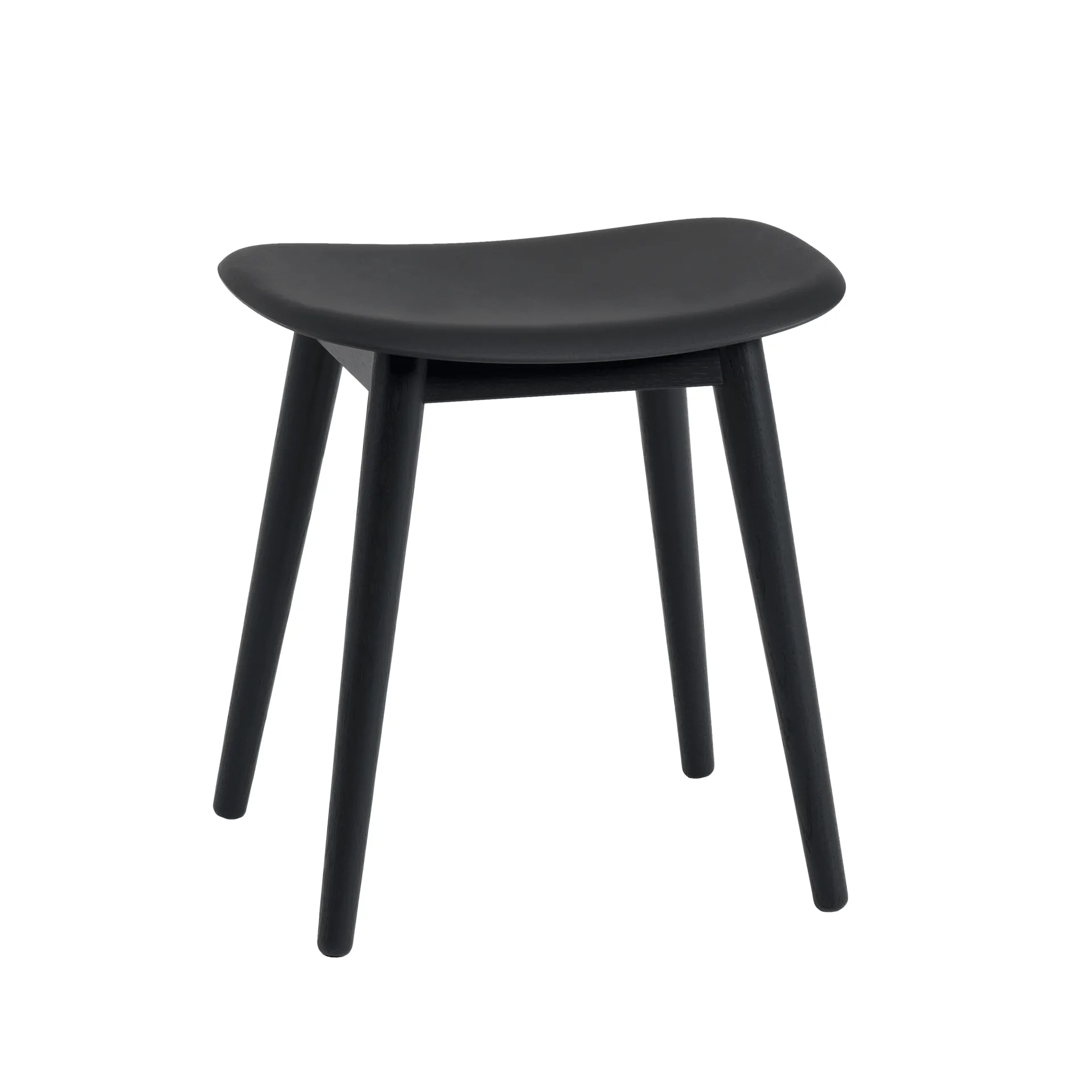 Banco Fiber, Pernas madeira, preto Muuto