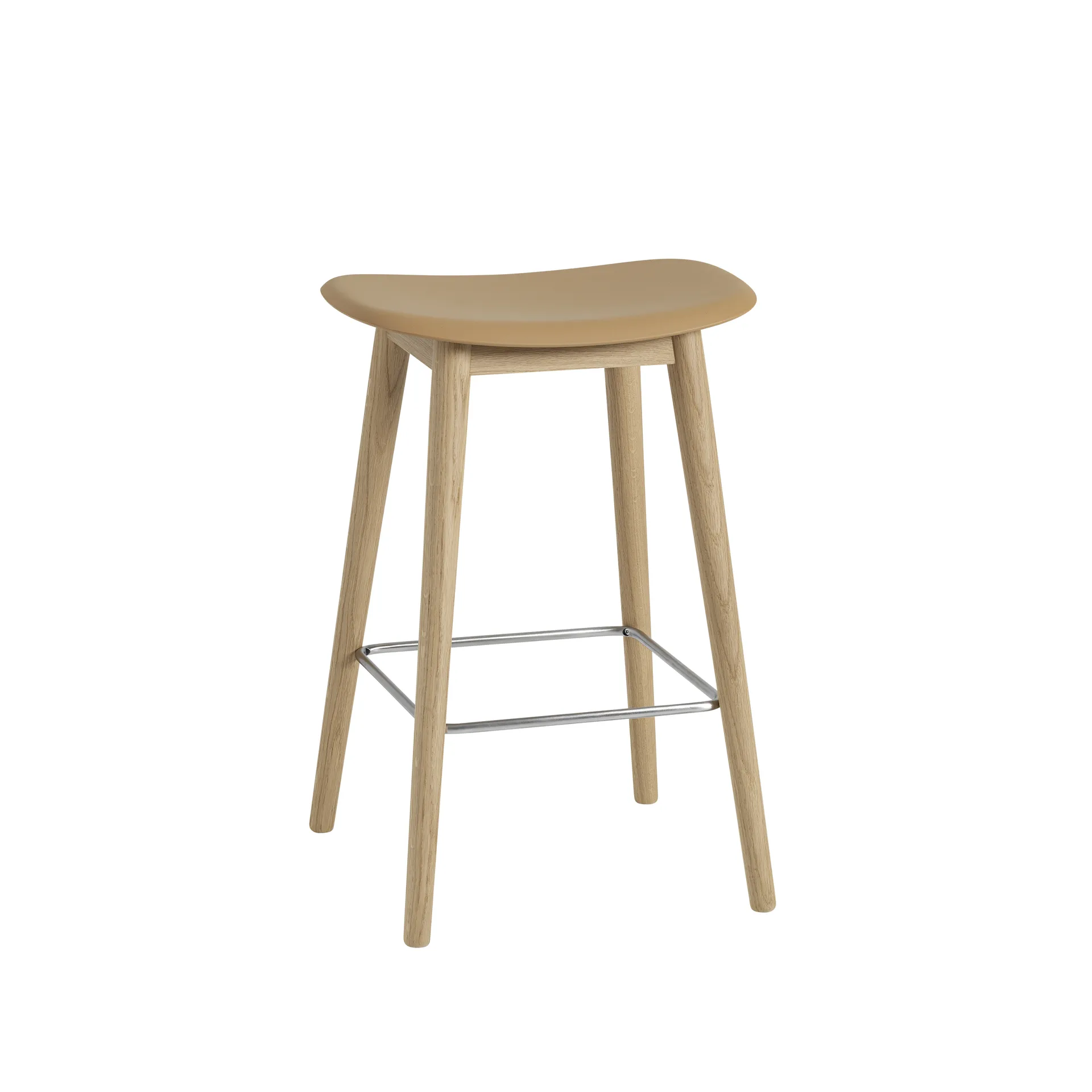 Banqueta com bar Fiber counter 65 cm, ocre-carvalho Muuto
