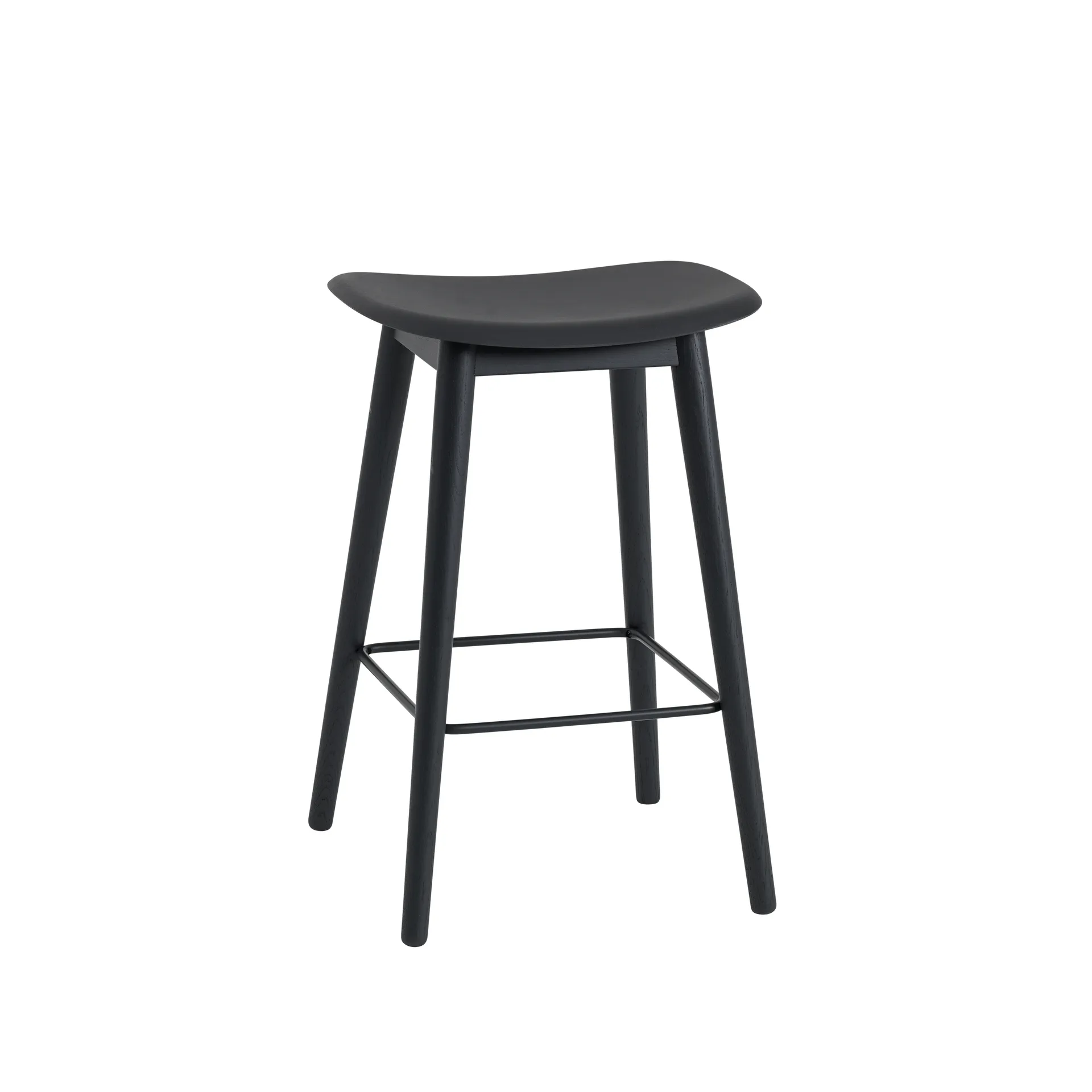 Banqueta com bar Fiber counter 65 cm, Preto-antratice preto Muuto