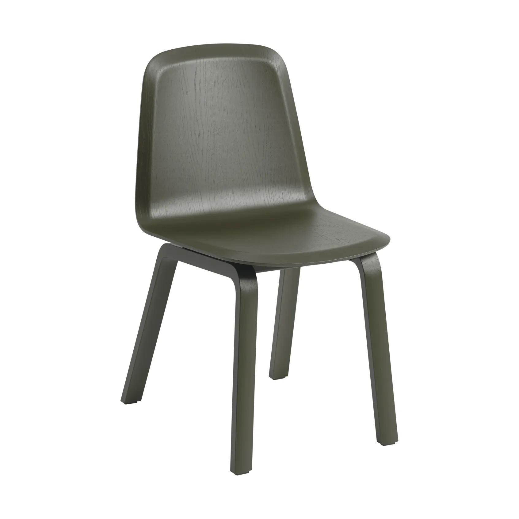 Brink Chair Wood Base cadeira, Dark olive Muuto