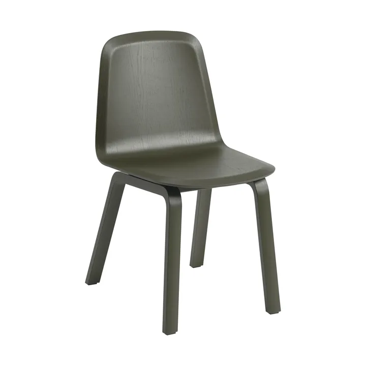 Brink Chair Wood Base cadeira - Dark olive - Muuto