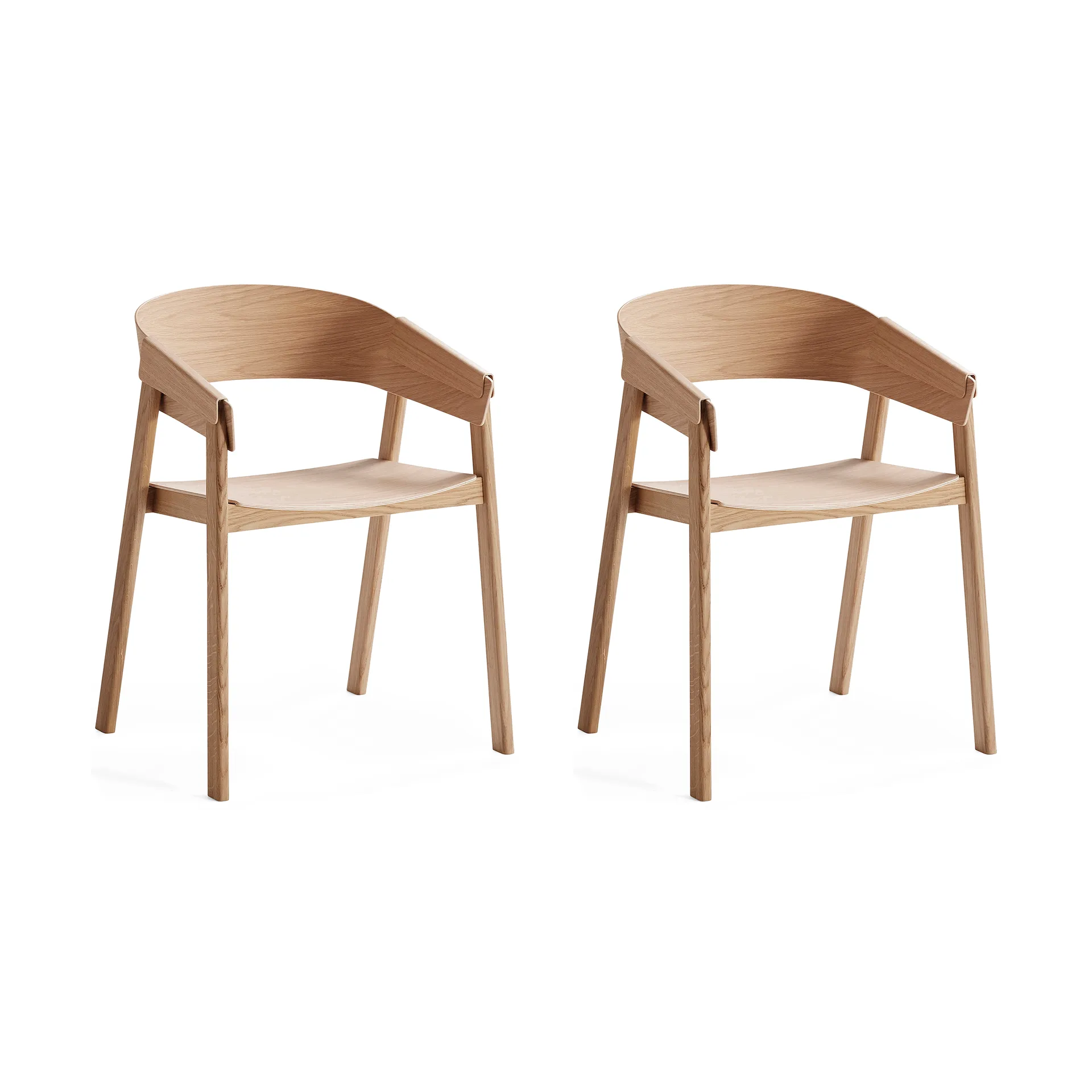 Cadeira com braços Cover Armchair, Carvalho, conjunto de 2 Muuto