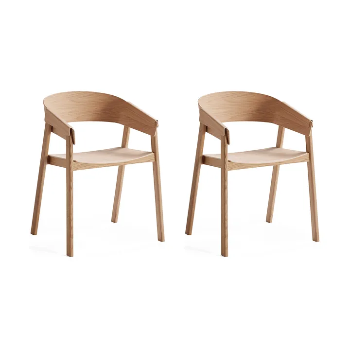 Cadeira com braços Cover Armchair, Carvalho, conjunto de 2 - Muuto