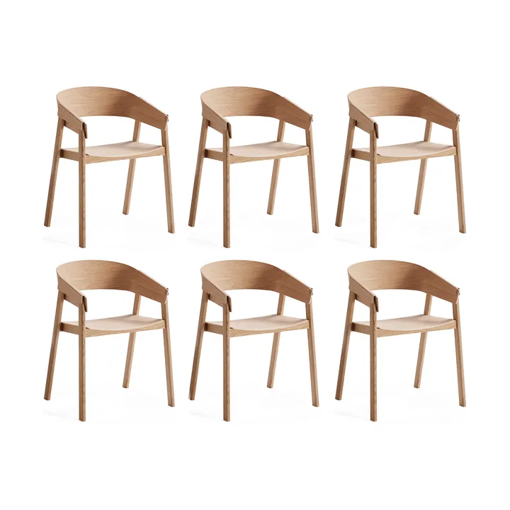 Cadeira com braços Cover Armchair, Carvalho, conjunto de 6 - Muuto