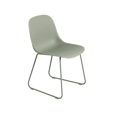 Cadeira com braços Fiber - verde dusty, base verdes - Muuto
