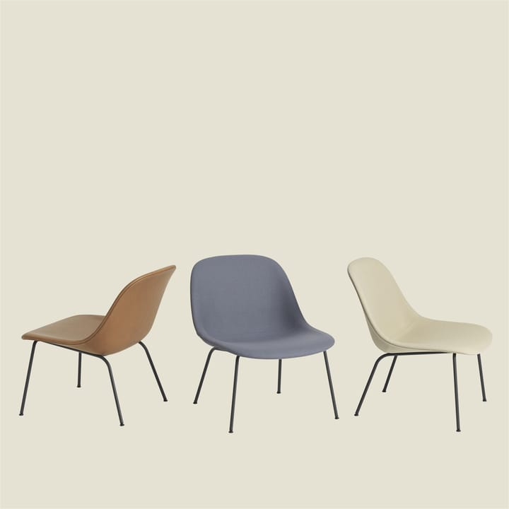 Cadeira com pernas de aço Fiber Lounge, Divina 154-preto Muuto