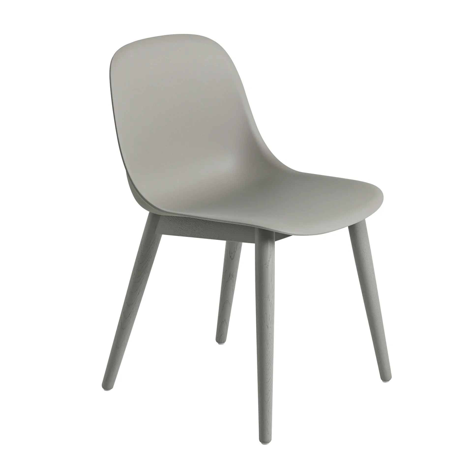 Cadeira com pernas de madeira Fiber Side Chair, Grey (plástico) Muuto