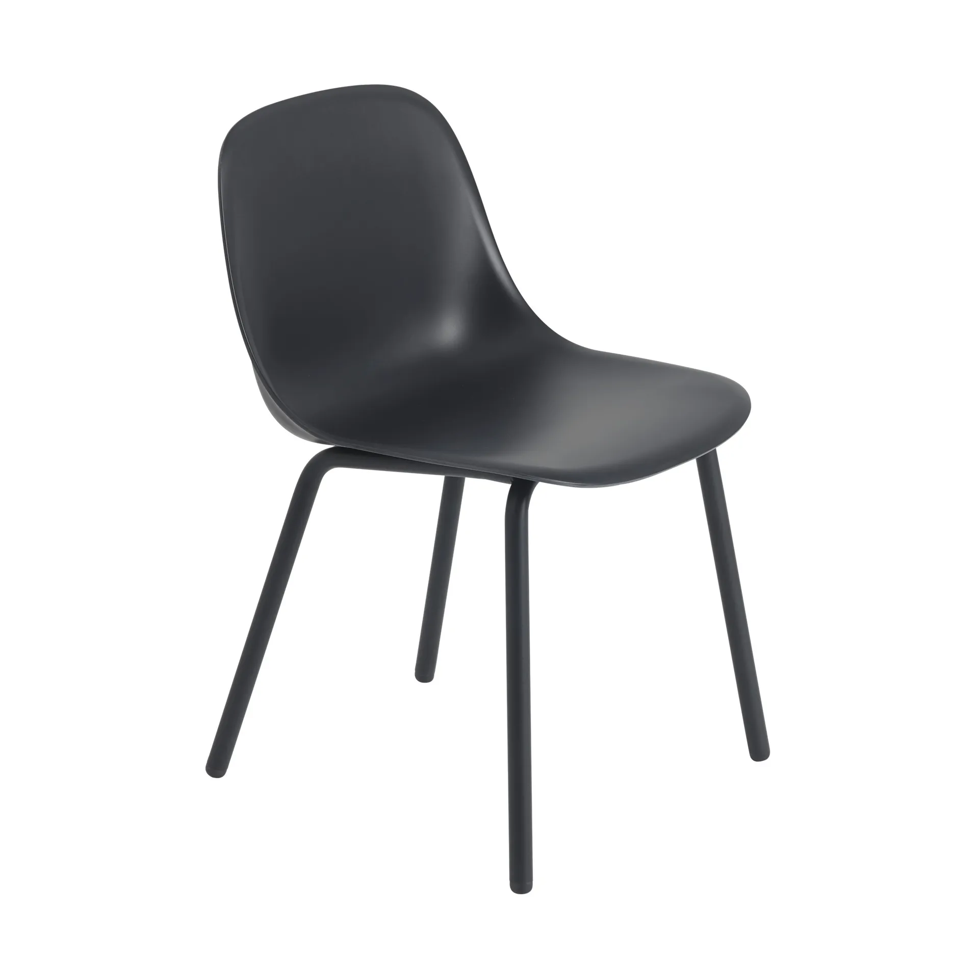 Cadeira Fiber Outdoor com pernas de aço, Anthracite black Muuto
