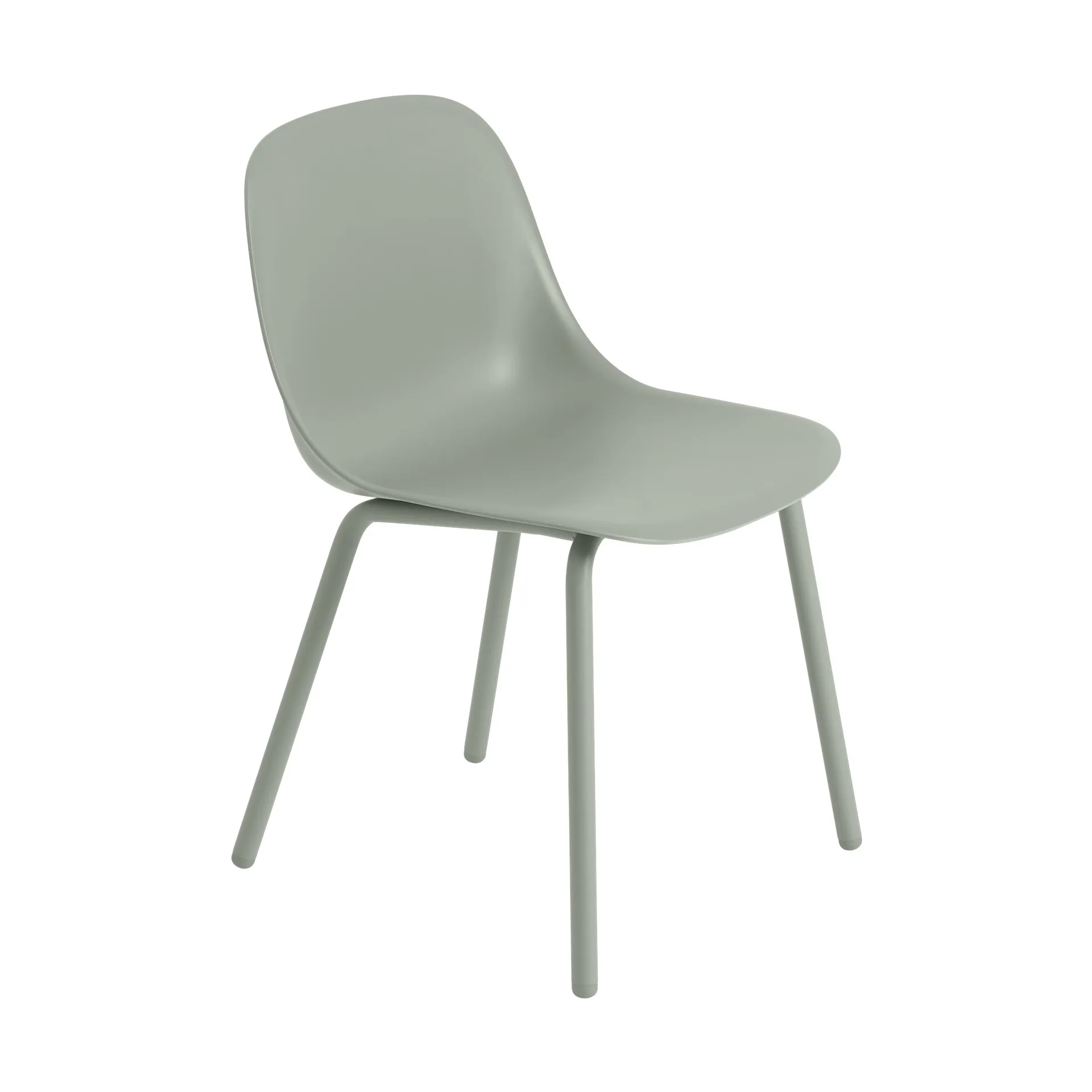 Cadeira Fiber Outdoor com pernas de aço, Dusty green Muuto