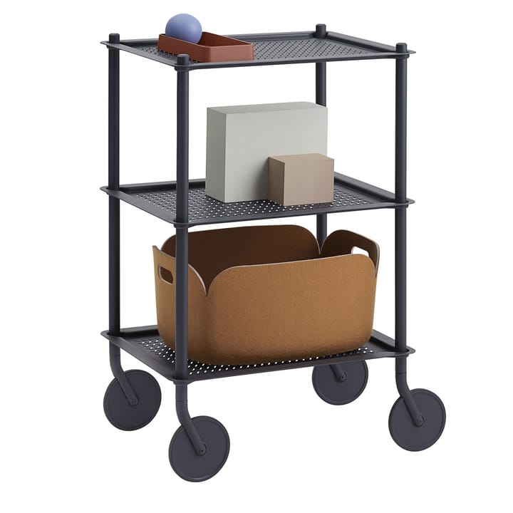 Carrinho de bar Flow 3-layer 90 cm, azul-cinza Muuto