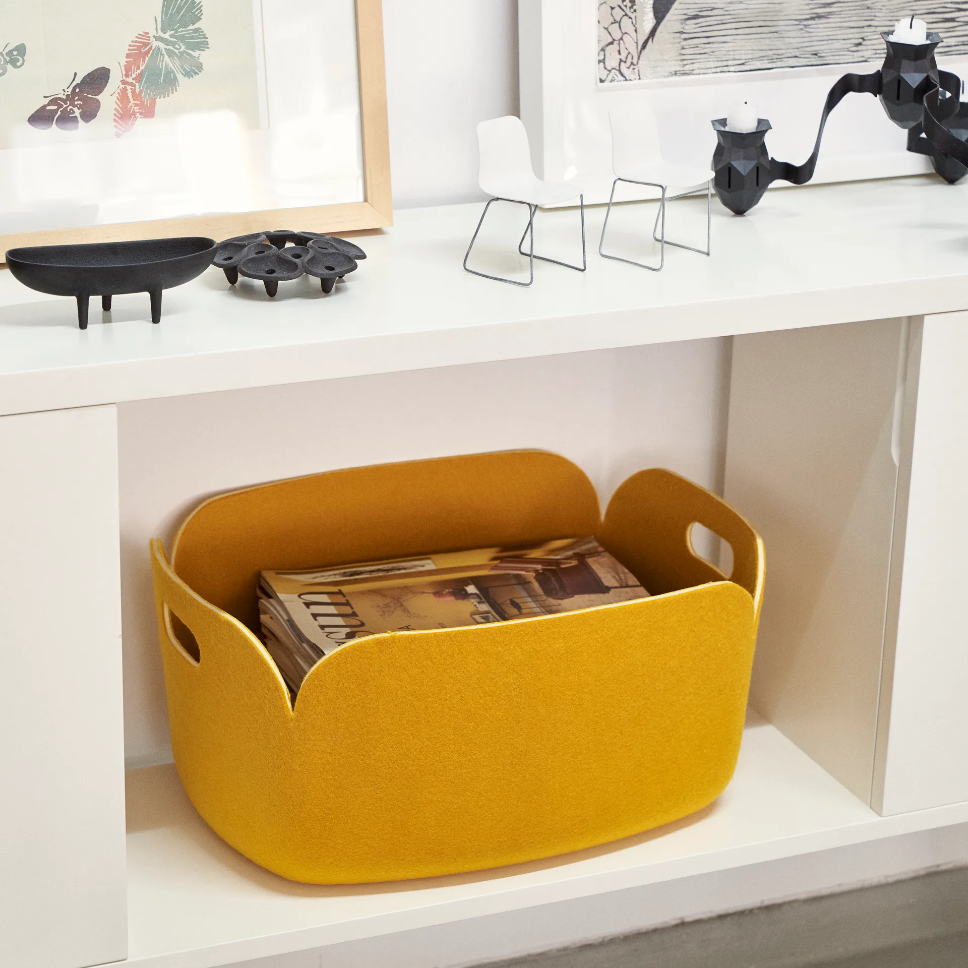 Cesto de arrumação Restore, amarelo Muuto