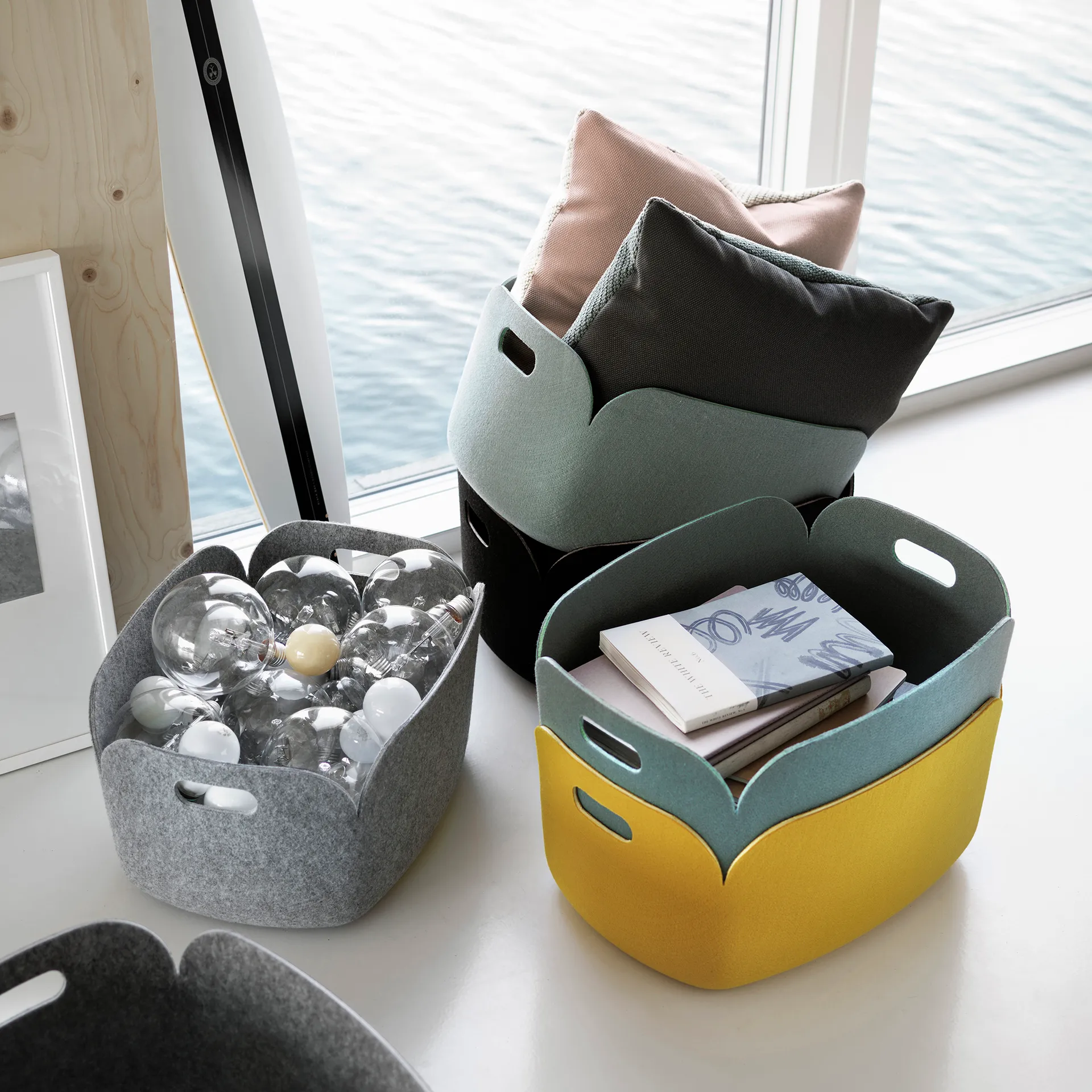 Cesto de arrumação Restore, amarelo Muuto