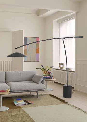 Contra candeeiro de pé - Anthracite black-concrete, 188 cm - Muuto