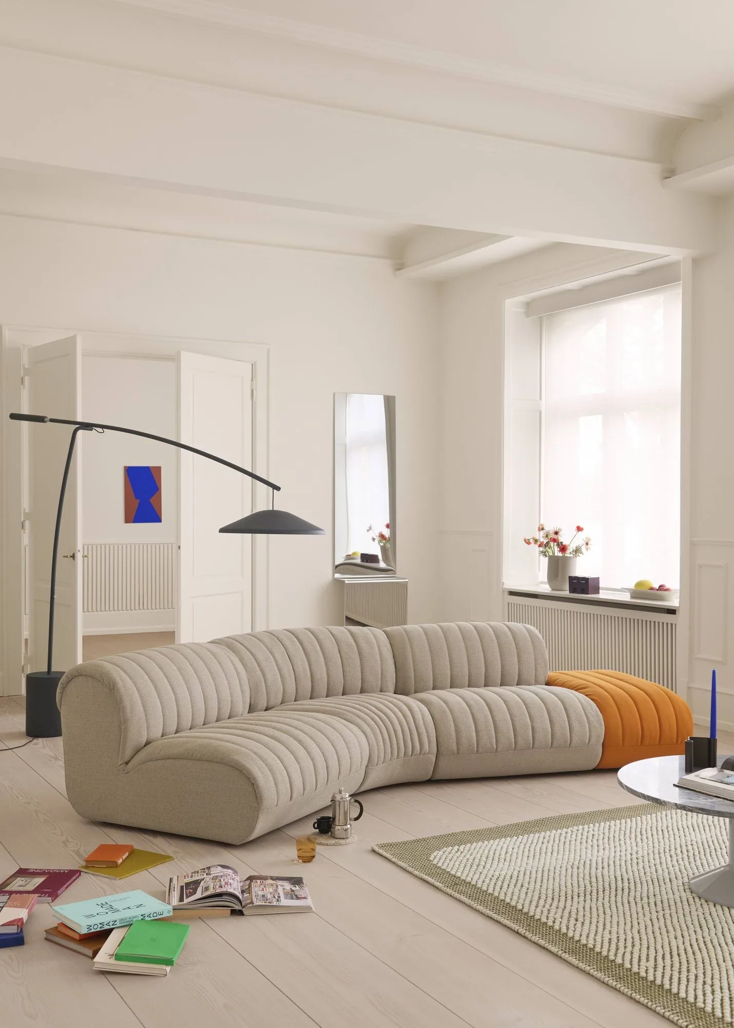 Contra candeeiro de pé, Anthracite black-concrete, 188 cm Muuto