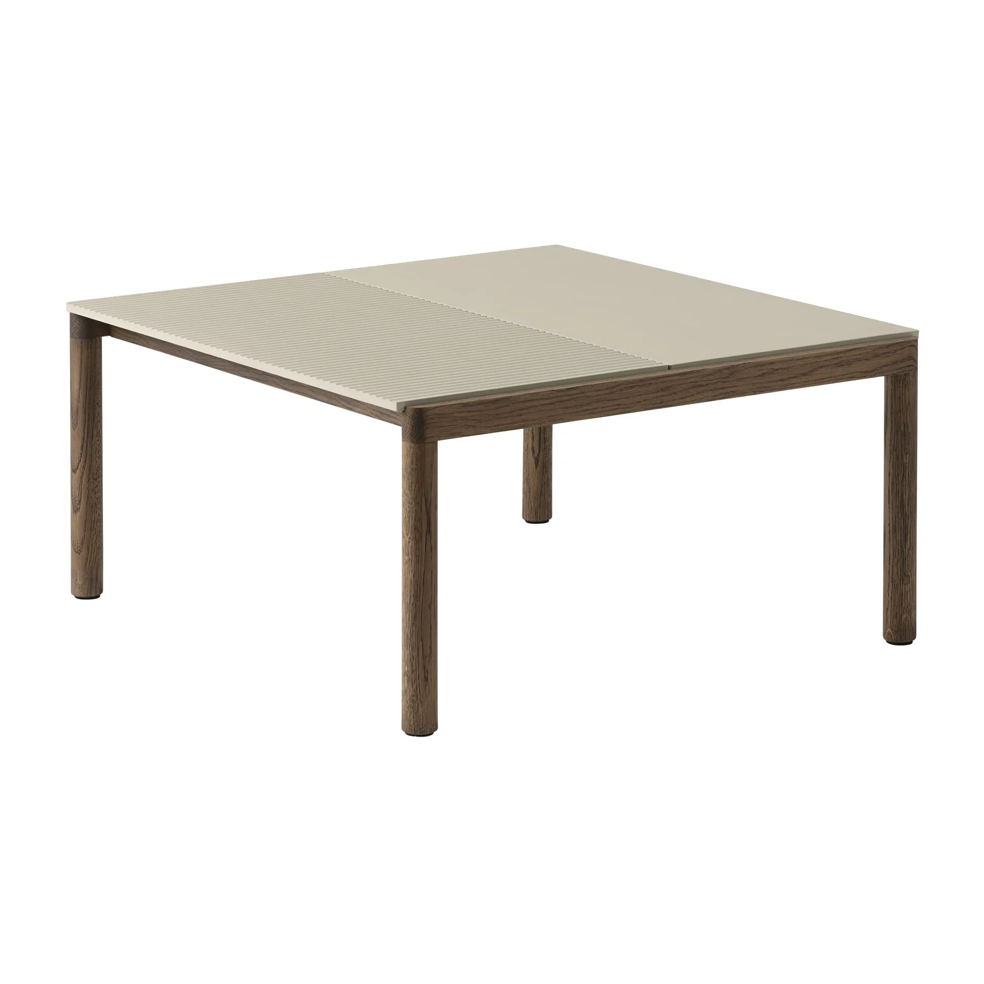 Couple 1 Plain-1 Wavy mesa de centro 80x84x40 cm, Sand-Carvalho escuro oleado Muuto